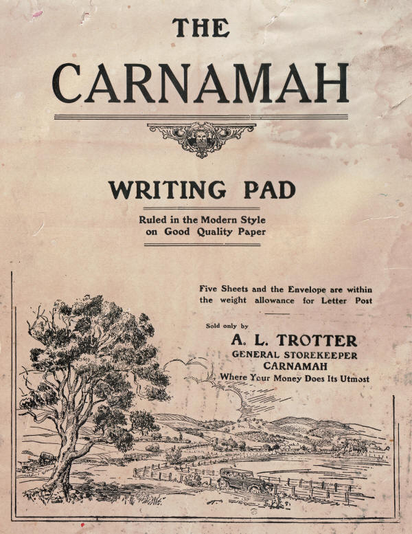 The Carnamah Writing Pad sold by A. L. Trotter