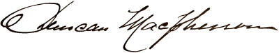 Duncan Macpherson's signiture